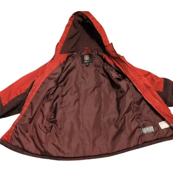 Swiss Tech Red & Burgundy Kid’s Boys Winter Parka Coat Jacket Size 10/12 - Picture 3 of 4